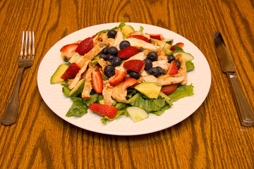 Fruit salad with chicken