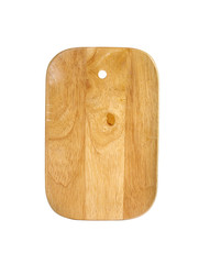 yellow wooden tray on white background