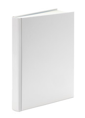 Blank white book on white with clipping path