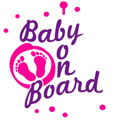 Fototapeta premium Baby On Board Girl Graffiti
