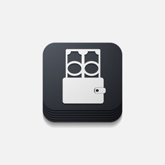 square button: purse