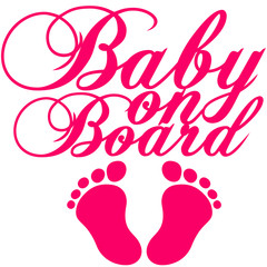 Naklejka na ściany i meble Baby On Board Girl