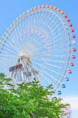 Fototapeta premium A huge ferris wheel in Yokohama City, Japan