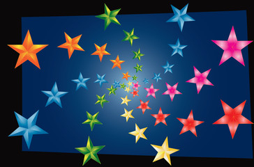 Obraz premium Fly colorful stars background