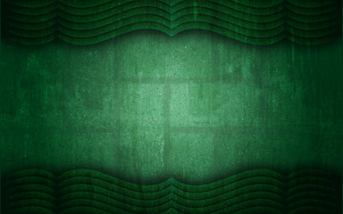 Green Grunge Textured Curtain Frame Background