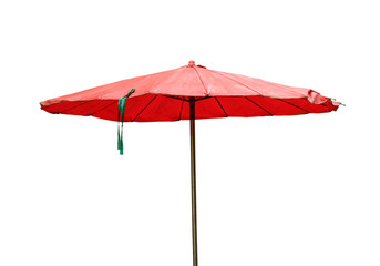 Beach umbrella (with clipping path) isolated on white background