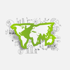 Obraz premium Drawing business formulas: map