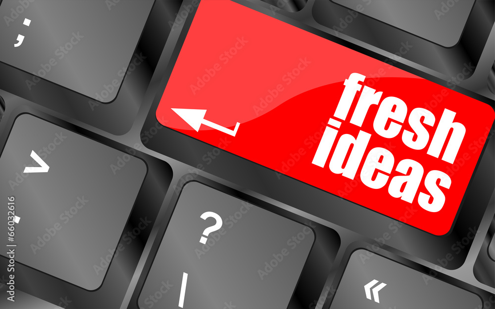 Poster fresh ideas button on computer keyboard key