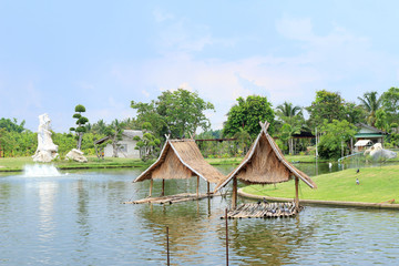 Waterfront pavilion in nature