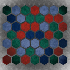 Grunge geometric hexagon pattern