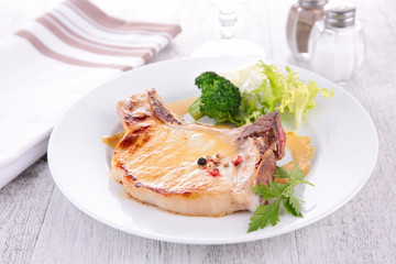 pork chop and vegetable