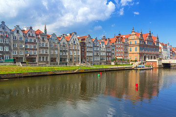 Fototapeta premium Old town of Gdansk at Motlawa river, Poland