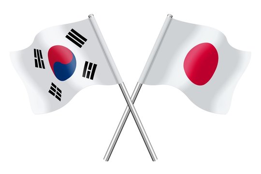 Flags : South Korea and Japan