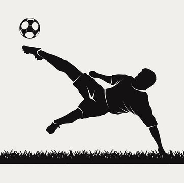 recommend clip art: silhouette of a footballer beating on a ball