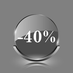 40 percent discount icon