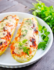 marrow stuffed with cheese and meat