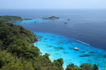 Fototapeta na wymiar Wide angle view of Similan Islands