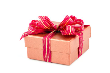 Gift box isolated white background