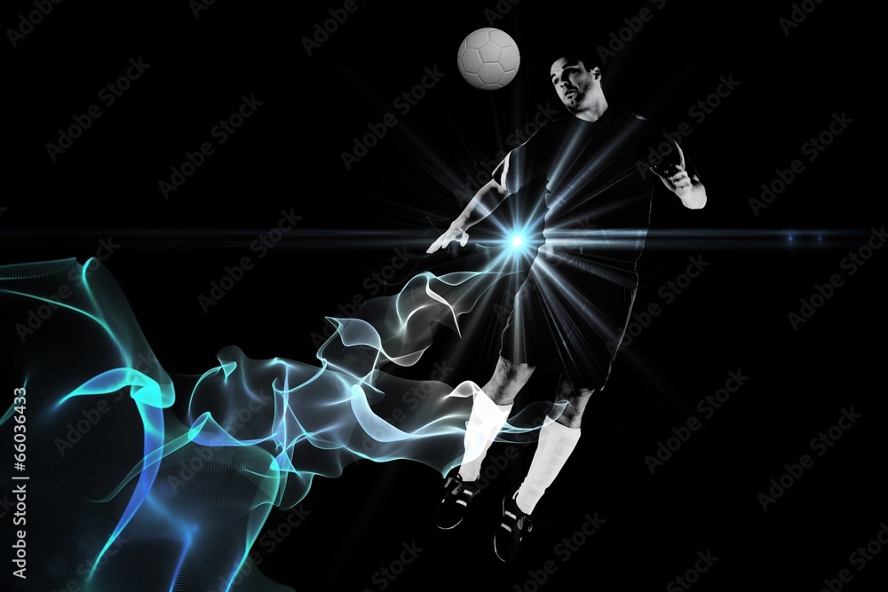Aufkleber composite image of football player in red jumping