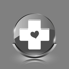Fototapeta premium Cross with heart icon