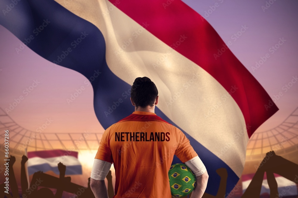 Aufkleber composite image of netherlands football player holding ball