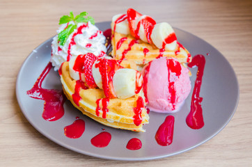 Strawberry banana pancake