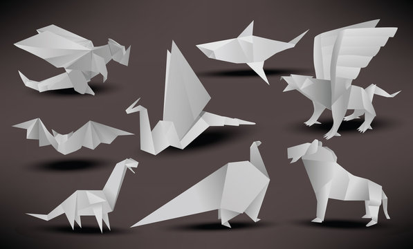 Origami animals (black & white)
