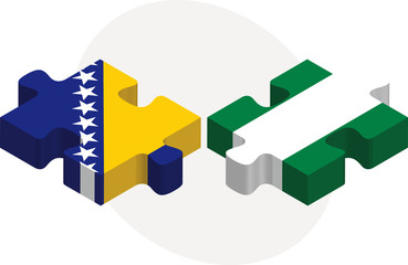 Bosnia Herzegovinan and Nigerian Flags in puzzle