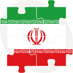 Iranian Flag in puzzle