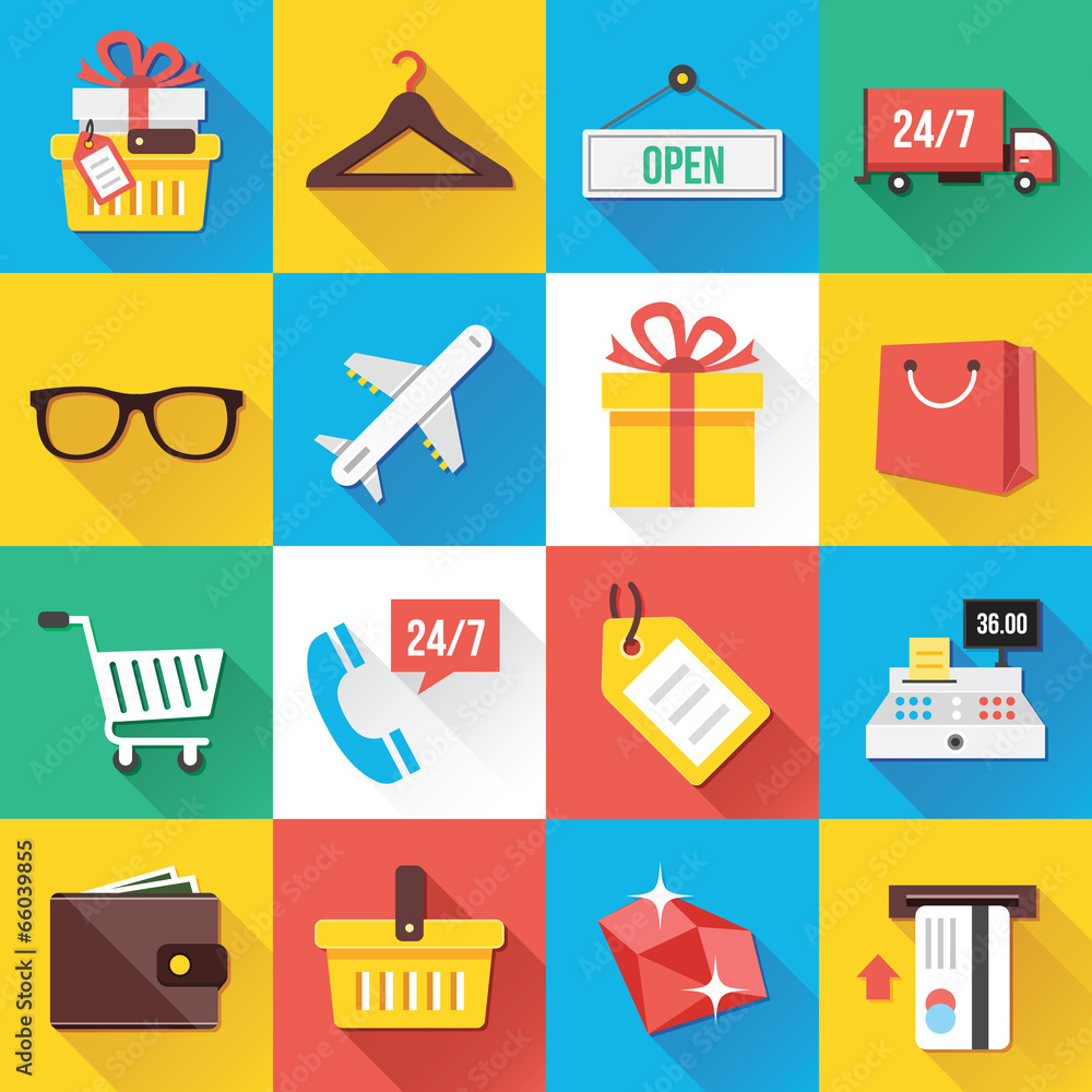 Aufkleber modern flat icons for web and mobile applications set 10