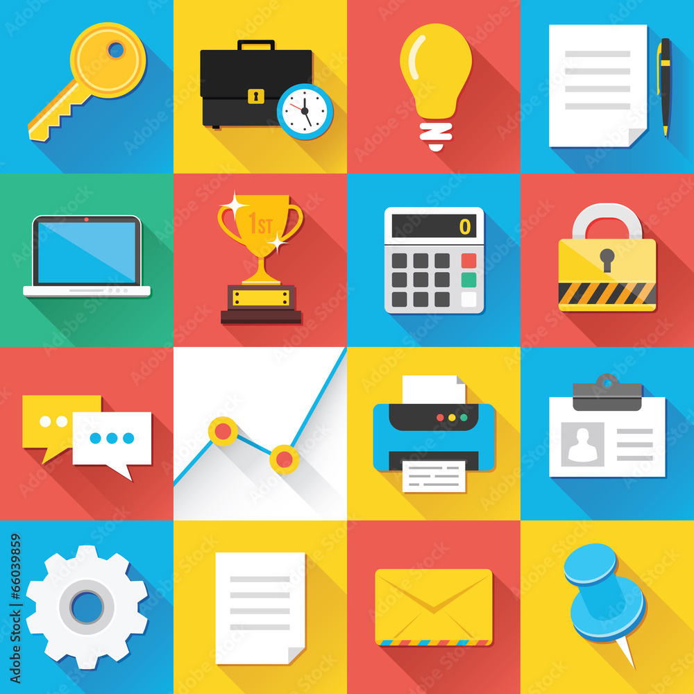 Aufkleber modern flat icons for web and mobile applications set 11