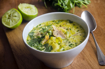 Chicken and coconut soup