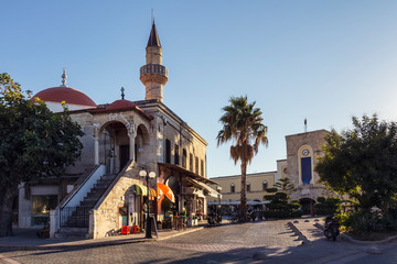 Fototapeta na wymiar Ottoman mosque in Kos island central square, Greece