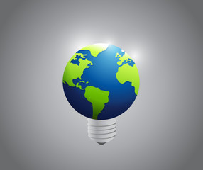 globe light bulb illustration design