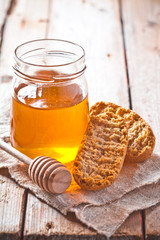 crackers and honey
