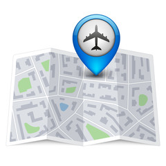 Vector City map with label pin