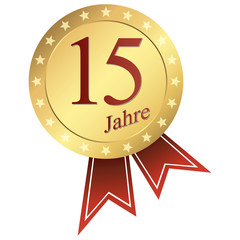 gold button german - Jubiläum 15 Jahre