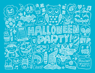 doodle halloween holiday background