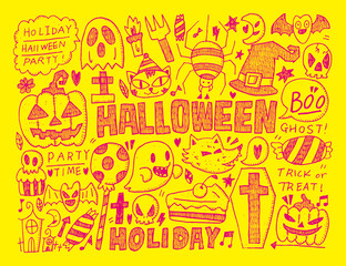 doodle halloween holiday background