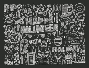 doodle halloween holiday background