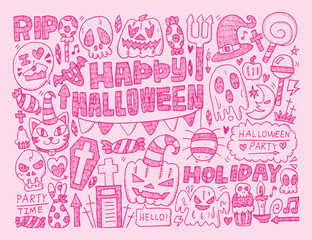 Fototapeta premium doodle halloween holiday background