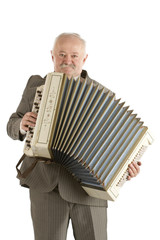 Fototapeta premium Old harmonica player