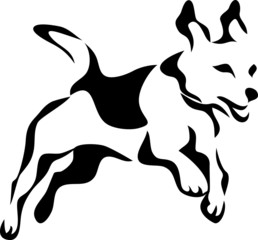 stylized jumping beagle