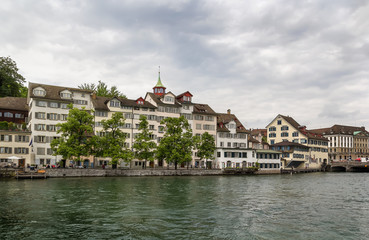 embankment of Limmat river, Zurich