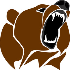 head of angry bear