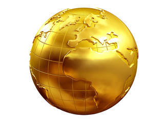 golden Globe with europe and africa