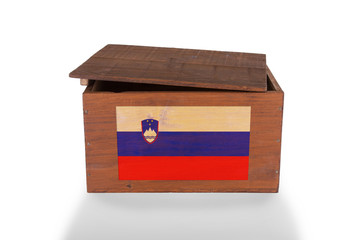 Wooden crate isolated on a white background