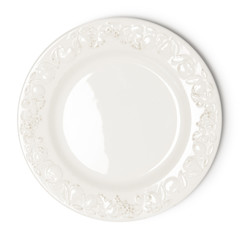 Vintage white empty plate