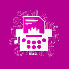 Drawing business formulas: typewriter
