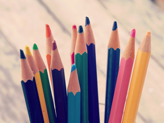  Color pencils old retro vintage style